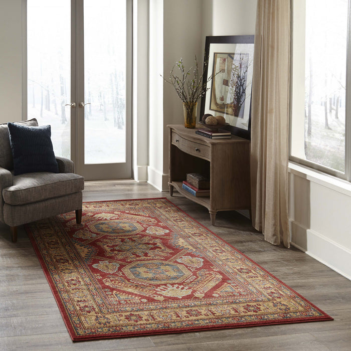 Tapis Traditionnel Aisha 9'3\" x 12'6\" en Rouge