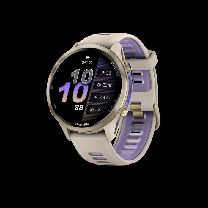 Garmin Forerunner 970 Smartwatch 47mm, Amoled, Soft Gold Titanium, French Gray/indigo, Gps Running Tracker, 15-day Battery