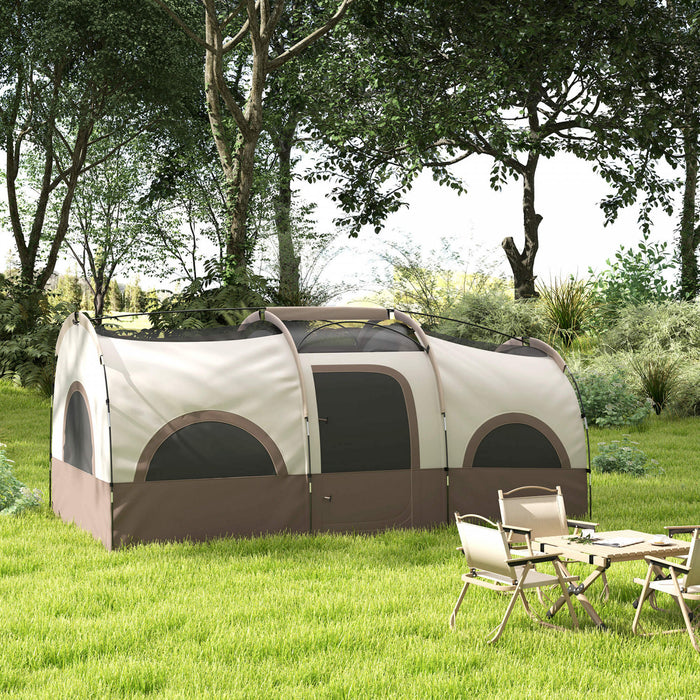 Outsunny Tente De Camping 4-6 Personnes, Impermeable 3000 Mm, Upf 30+, Kaki