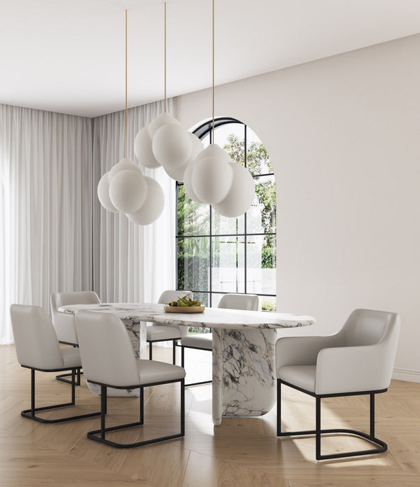 Ensemble de salle a manger moderne Serena 6 pieces en gris clair