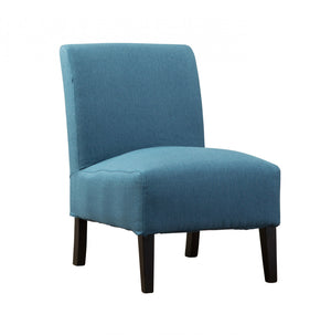 Fauteuil D'appoint Lolly En Tissu Bleu/pieds En Espresso