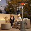 Outsunny 48000 BTU Portable Outdoor Propane Heater, Free Standing Adjustable Patio Gas Heater with Tip-over Protection and Wheels for Garden, 32.3" x 32.3" x 87.8", Grey