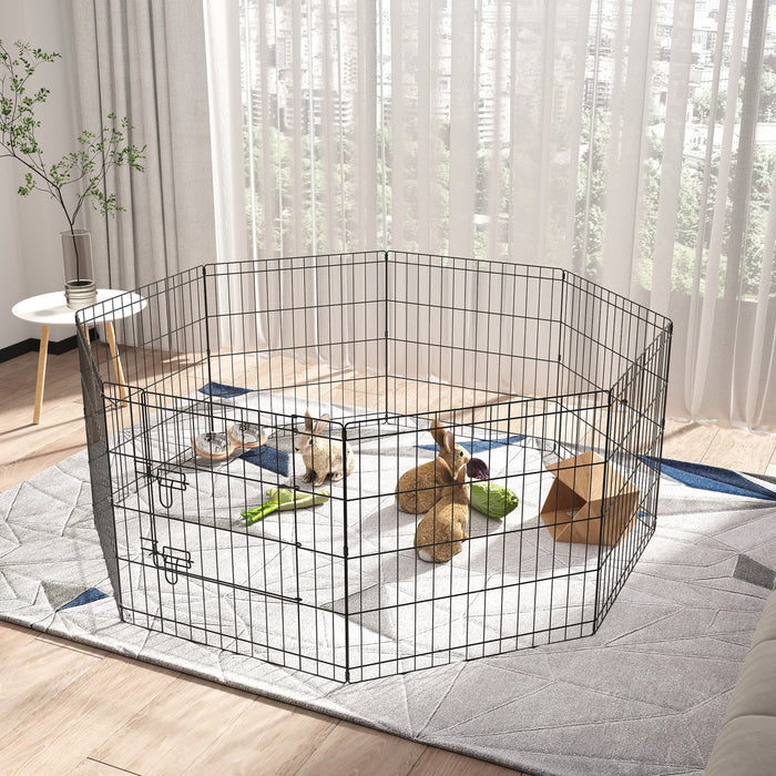 Pawhut 24 Pouces Pliable En Metal Exercice Parc Pour Animaux De Compagnie Cour Chien Chiot Chenil Cage 8 Panneaux