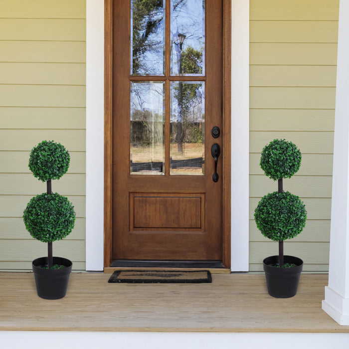 HOMCOM Arbre topiaire a 2 boules pour la maison, le bureau, le salon