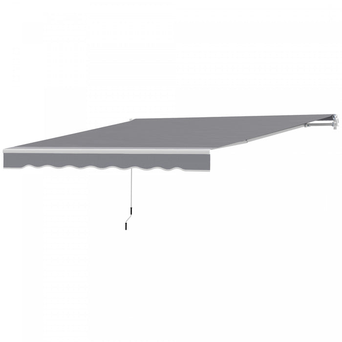 Outsunny Store Retractable 8'x7', Abri de Terrasse, Pare-Soleil, Gris Fonce