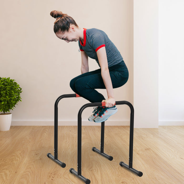 Soozier Lot De 2 Barres De Dips, Station De Traction Pour Entrainement Complet Du Corps, Salle De Gym A Domicile, Noir