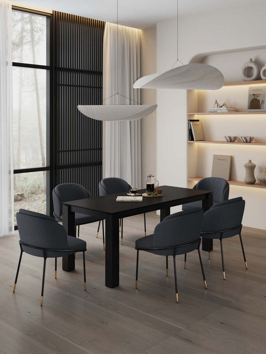 Ensemble de salle a manger Flor et Rockaway Modern Industry Chic 7 pieces, noir