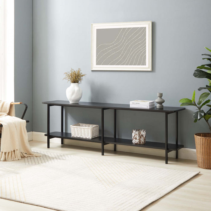 Console moderne contemporaine Celine 71\" en noir (2 etageres)