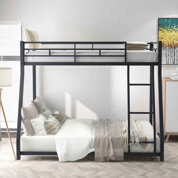 Lit superpose John en metal gain de place, taille Twin sur Full, noir