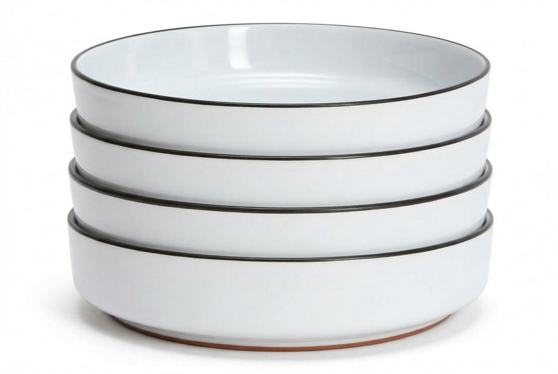 Cena Home Ensemble de 4 Bols a Soupe ou Pates, Style Bistro en Gres de 20 cm