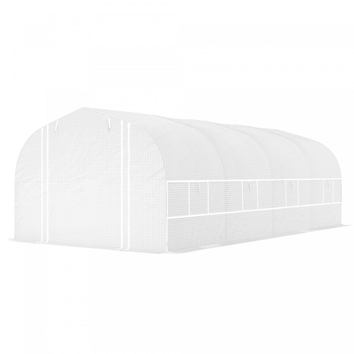 Outsunny Serre Tunnel 19,5' X 10' Avec Porte A Parois Laterales En Maille