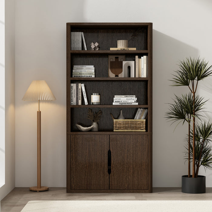 Armoire bibliotheque moderne Rivington 40\" en noyer