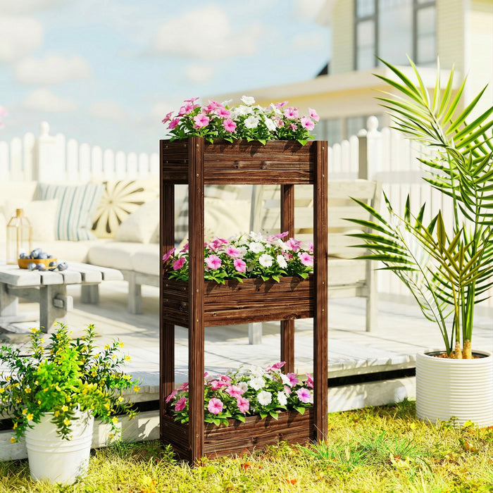 Outsunny Carre Potager Sureleve avec Coins Renforces