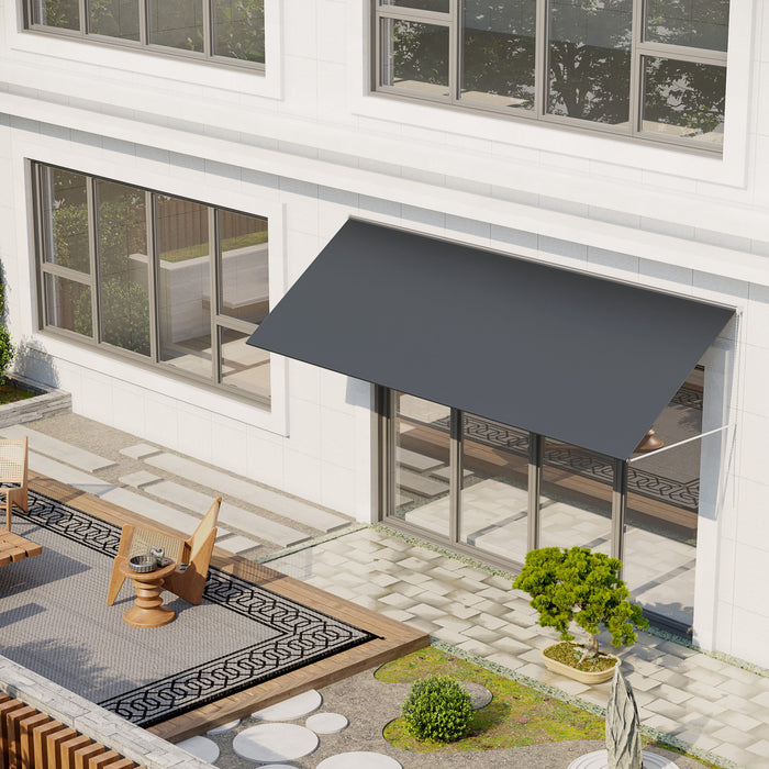 Outsunny Store Retractable De 13' X 4' Pour Portes Et Fenetres, Creme