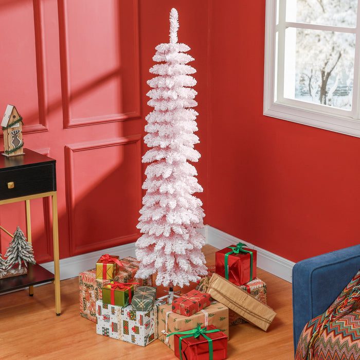 HOMCOM Arbre de Noel artificiel 5' avec branches realistes, Rose