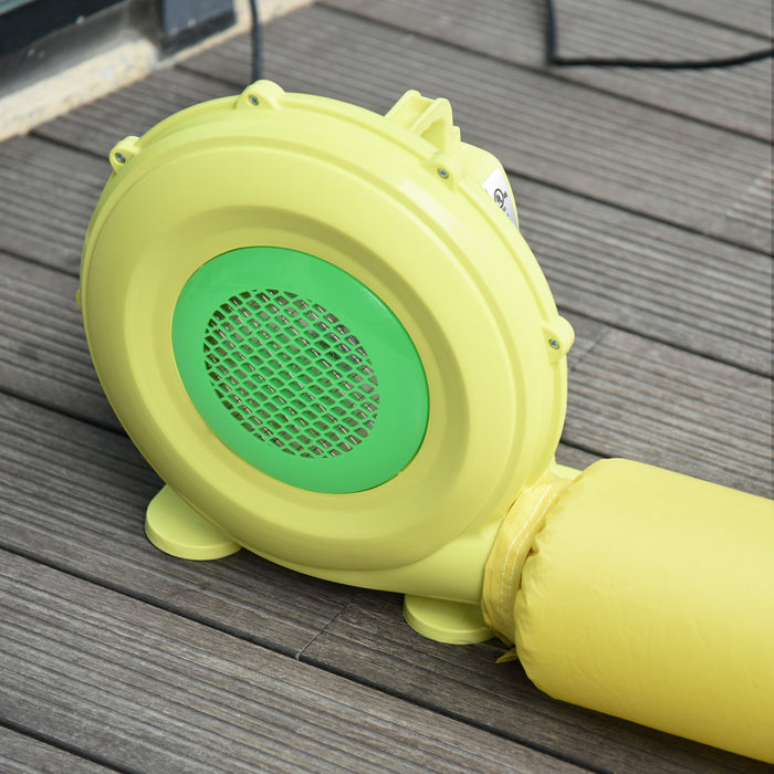 Outsunny Depoussierant Puissant Electrique Bombe D'air Comprime Souffleur Electrique Pompe A Air Electrique Compact Portable Pour Maison Gonflable Chateau Gonflable Piscine Pneumatique Jaune Vert