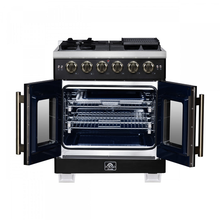 Cuisiniere a gaz noire Capriasca 30 pouces, 4,32 pi³ – FFSGS6460-30BLK