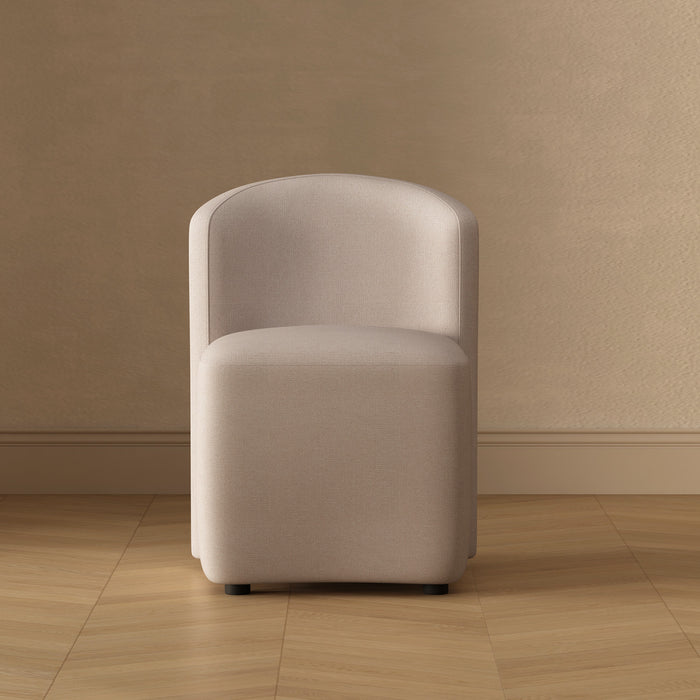 Chaise d’appoint contemporaine moderne Hearth, rembourree, coloris orge