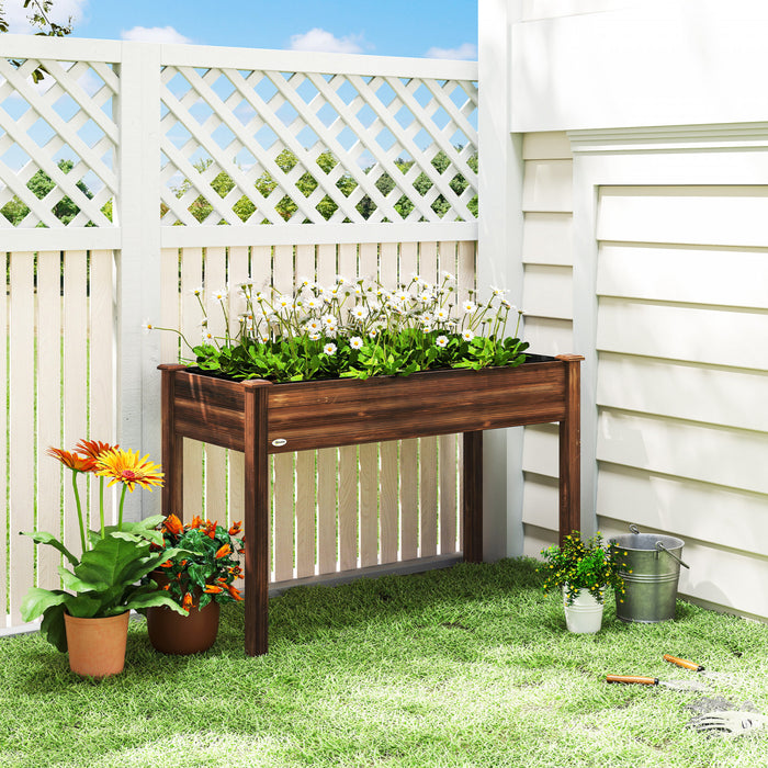 Outsunny Jardiniere surelevee 48\" x 22\" x 30\" pour terrasse en bois