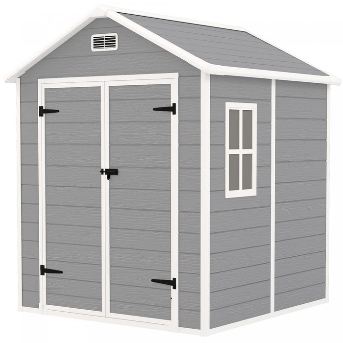 Outsunny Remise De Rangement En Plastique, Plancher, Portes Verrouillables