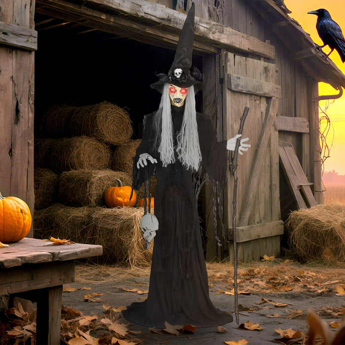 Outsunny Decoration D'halloween Animee, Sorciere Animatronique, Noir