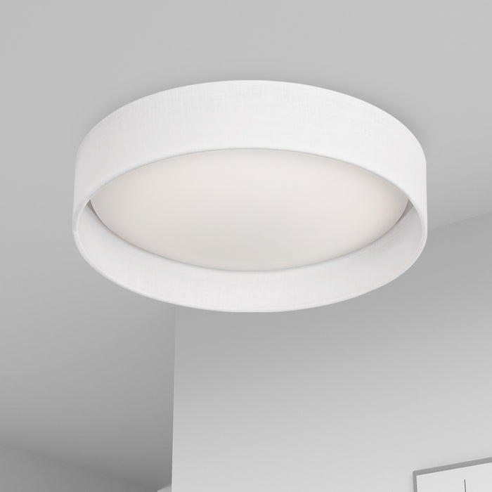 Plafonnier affleuré Cfled de Dainolite de 11 po avec abat-jour ivoire