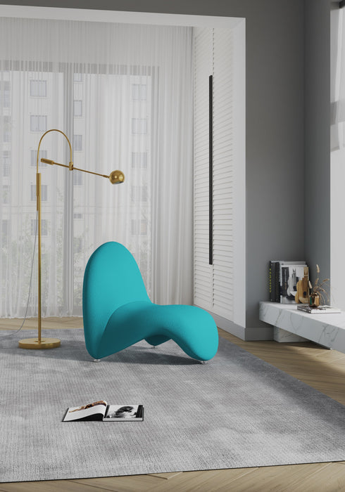 Fauteuil d’appoint moderne en melange de laine MoMa, couleur turquoise – Lot de 2