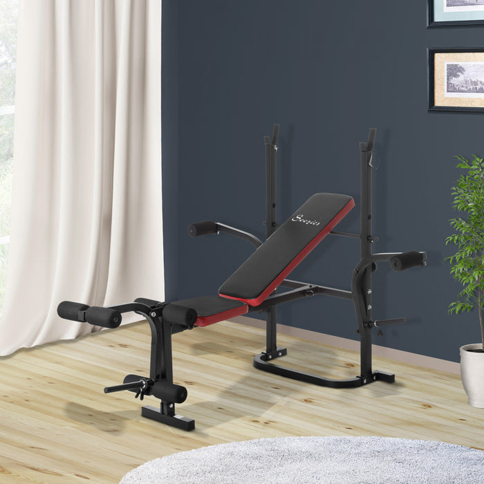 Soozier Banc De Musculation Reglable Avec Support D'halteres