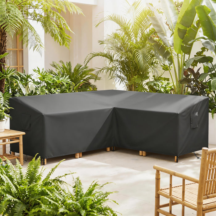 Outsunny Housse pour Sectionnel en Forme de V, Impermeable et Anti-UV, 216 x 216 cm, Noir