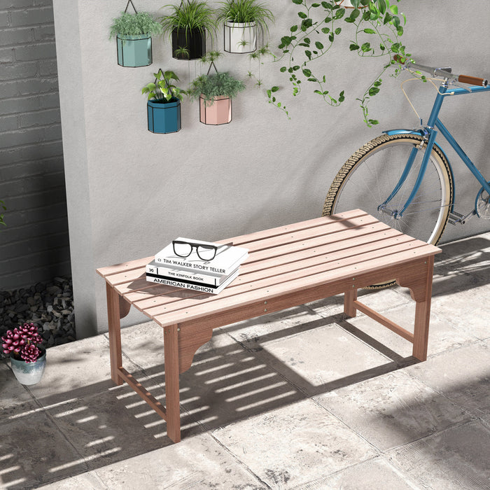 Outsunny Tabouret De Jardin Avec Siege A Lattes Banc De Porche, Naturel