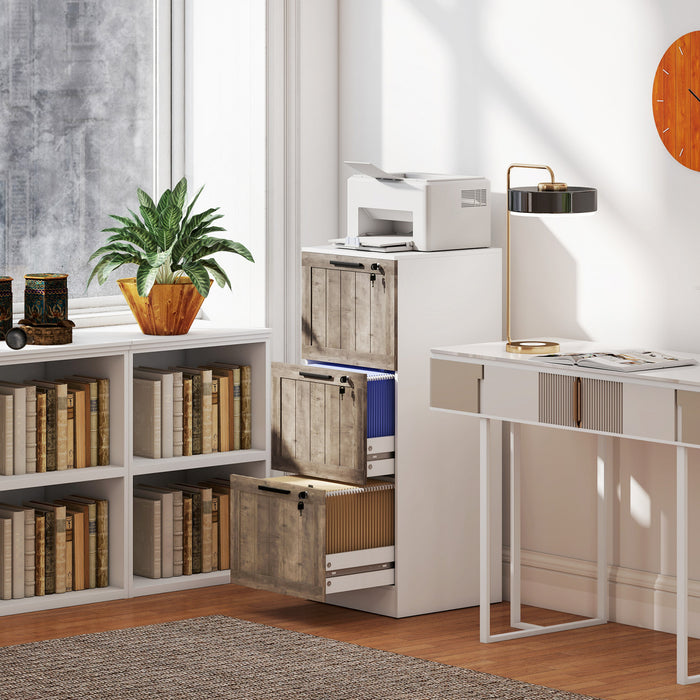 HOMCOM Classeur 4 tiroirs avec serrure, format A4, blanc