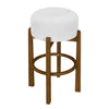 Vera Rubber Wood Bar Stool Set of 2 Indoor Seating with Round Ivory Cushion,Dark Walnut | Vera – Lot de 2 tabourets de bar en bois d’hevea pour interieur avec coussin rond ivoire, finition noyer fonce