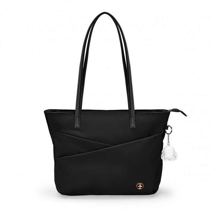 Sac a main Swissdigital KATY Rose – 16\" ordinateur portable, chargement USB, lumiere LED, protection RFID, resistant a l'eau, multi-poches