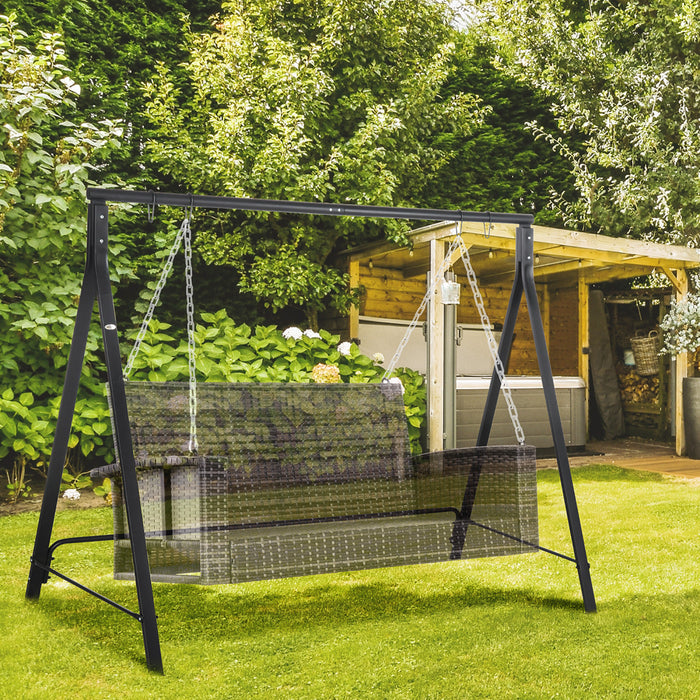 Outsunny Support De Balancoire, Capacite De Poids De 528 Lb, Noir
