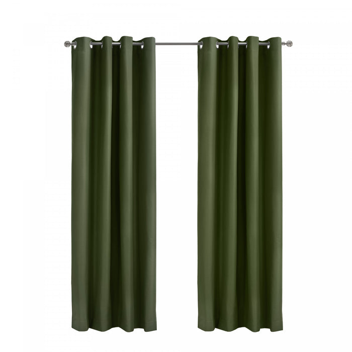 Panneau de rideau coupe-lumière à œillets Alpin olive de Thermaplus - 52 x 63