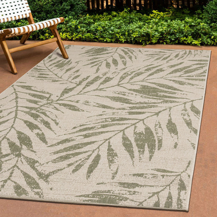 Tapis d'exterieur Jackson Taupe Blanc a bordure elegante, 7'10\" x 10'6\"