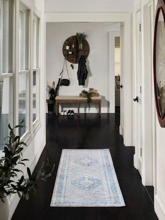 Tapis Traditionnel Lucia 2'6\" x 8'0\" en Bleu