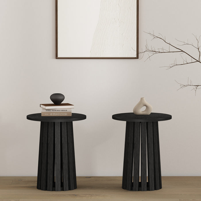 Table d’appoint Layla style scandinave moderne en noir – Lot de 2
