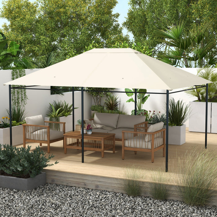 Outsunny Toile de remplacement pour gazebo, toit de gazebo, Blanc Creme