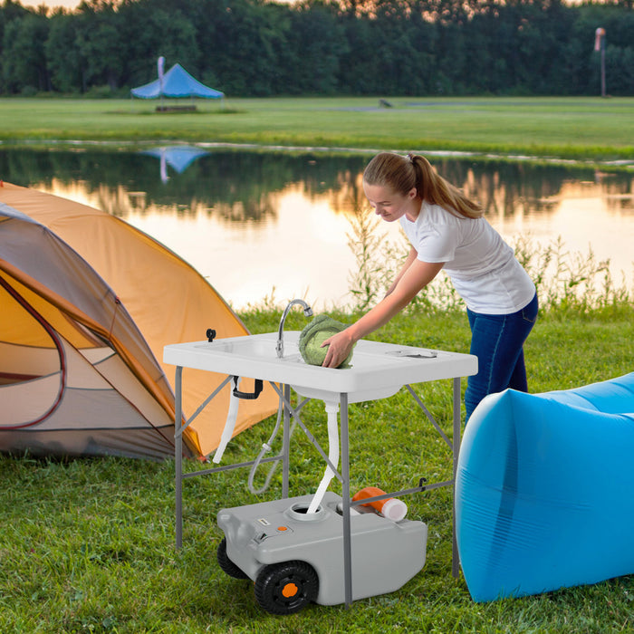 Outsunny Reservoir de retention de dechets pour camping-car, 5,8 gal, gris