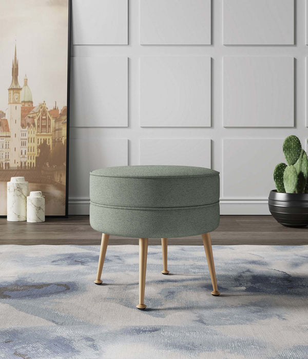 Pouf d’appoint Bailey style milieu du siecle moderne en tissu vert sauge