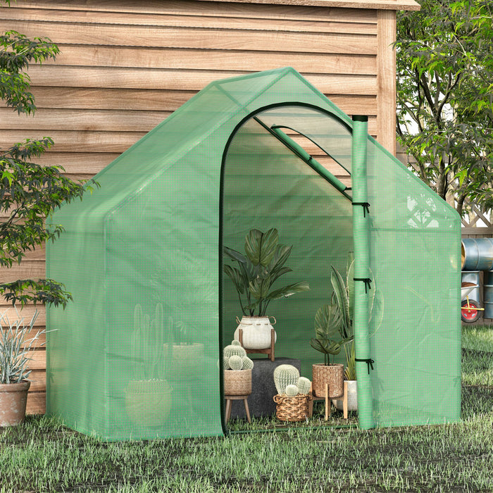 Outsunny Serre De Jardin Balcon Terrasse Serre Pour Tomates Bache Pe Impermeable Porte Fenetre Zippees Enroulables Acier Vert