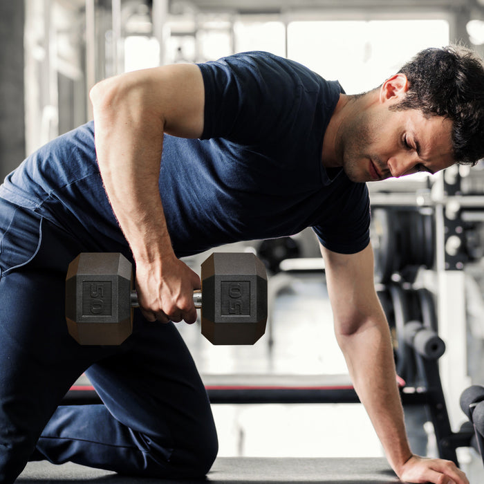 Soozier Haltere en Caoutchouc de 22,7 kg pour Entrainement Fitness a Domicile ou au Bureau