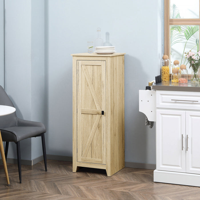 HOMCOM Garde-manger 48\", armoire avec porte grange, naturel