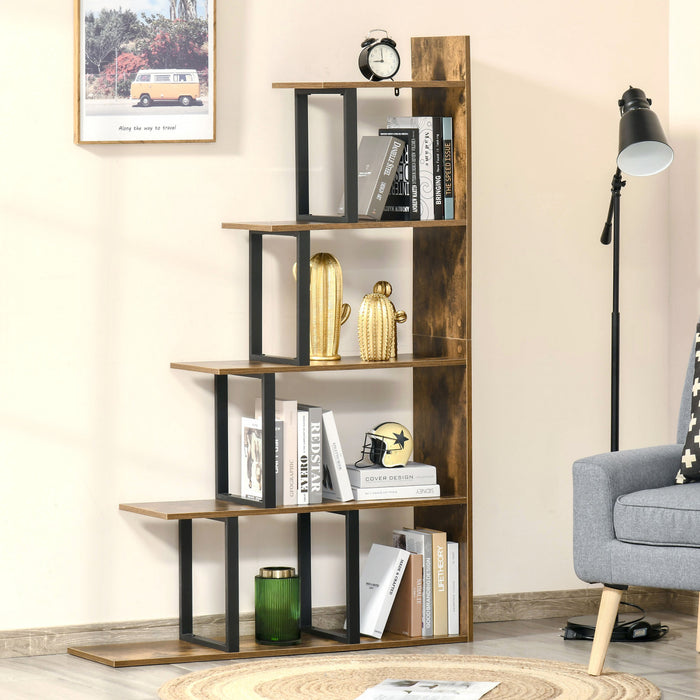 HOMCOM Etagere Echelle 5 Niveaux Presentation Plantes Brun Rouille