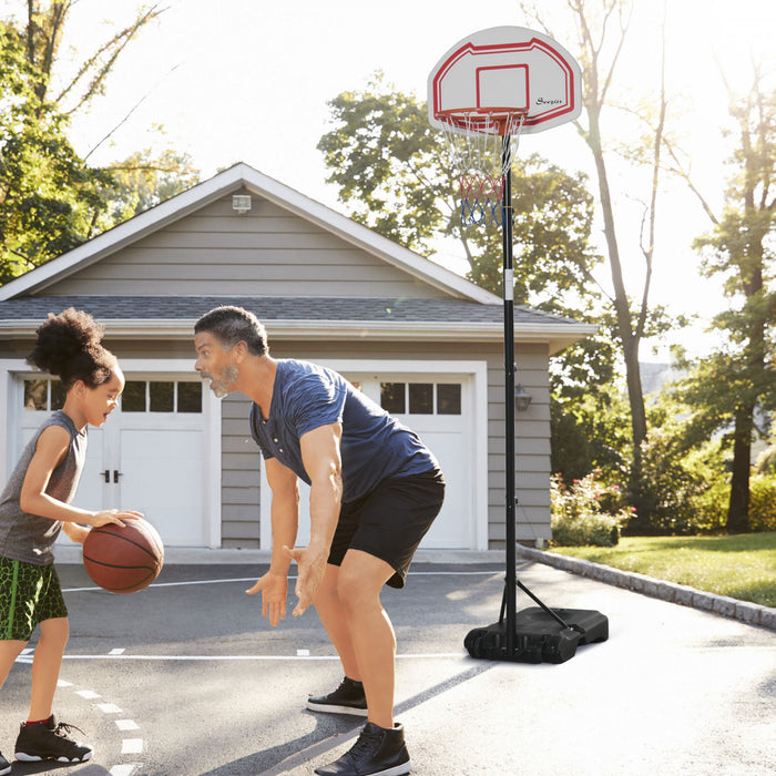 Soozier Panier De Basket De 7 A 8,5pi Avec Panneau Arriere De 27,5po, Blanc