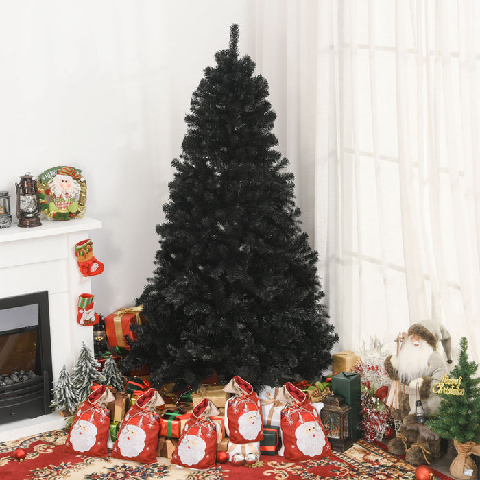 Homcom Arbre De Noel Artificiel De 7 Pieds Avec 1346 Pointes De Branches, Noir