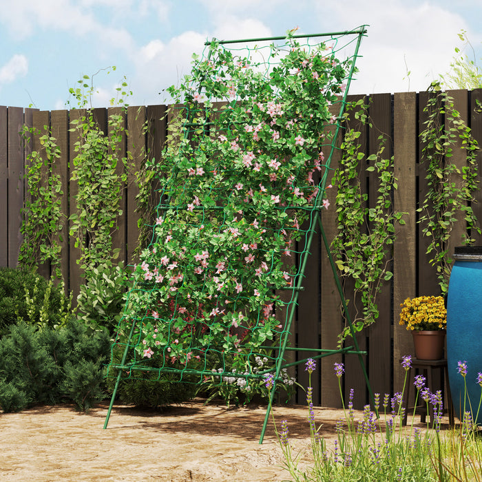 Outsunny Treillis Ajustable en A pour Concombres et Plantes Grimpantes
