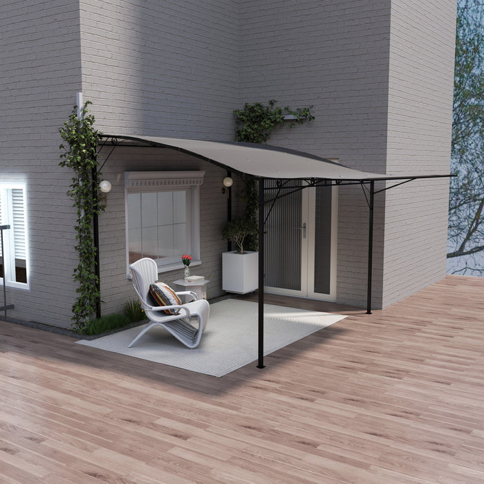 Outsunny Abri De Jardin En Metal De 10 X 8 Pi Avec Abri D’auvent Lateral Extensible