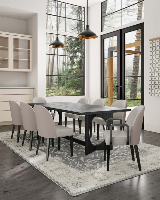 Ensemble de 8 chaises de salle a manger Hillman Modern en gris clair